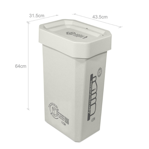 Papelera blanca de 53 lts aprovechables Ecobins