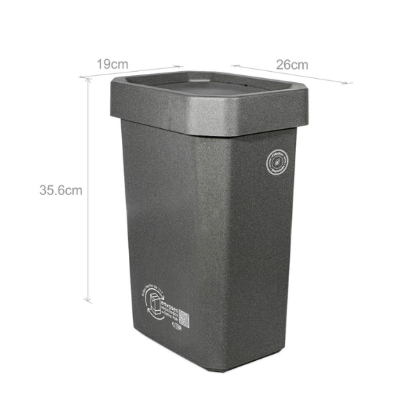 Papelera negra de 10 lts no aprovechables Ecobins