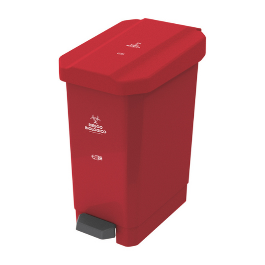 Papelera de pedal roja 44 lt Riesgo biologico Estrabins