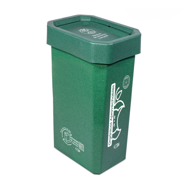 Papelera verde de 53 lts organicos Ecobins