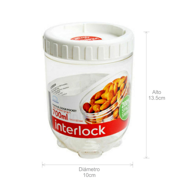 Recipiente circular interlock de 700 ml